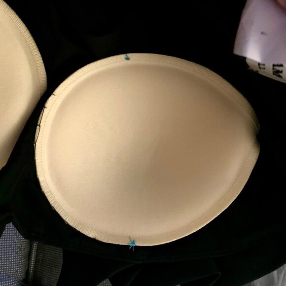 Betsy & Adam Taffeta Strapless Pleated 6 Mini Cocktail Dress Bubble Hem Black - Picture 9 of 11